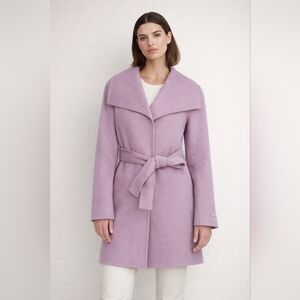Tahari Women's Doubled-Faced Wool Blend Wrap Coat NEW M